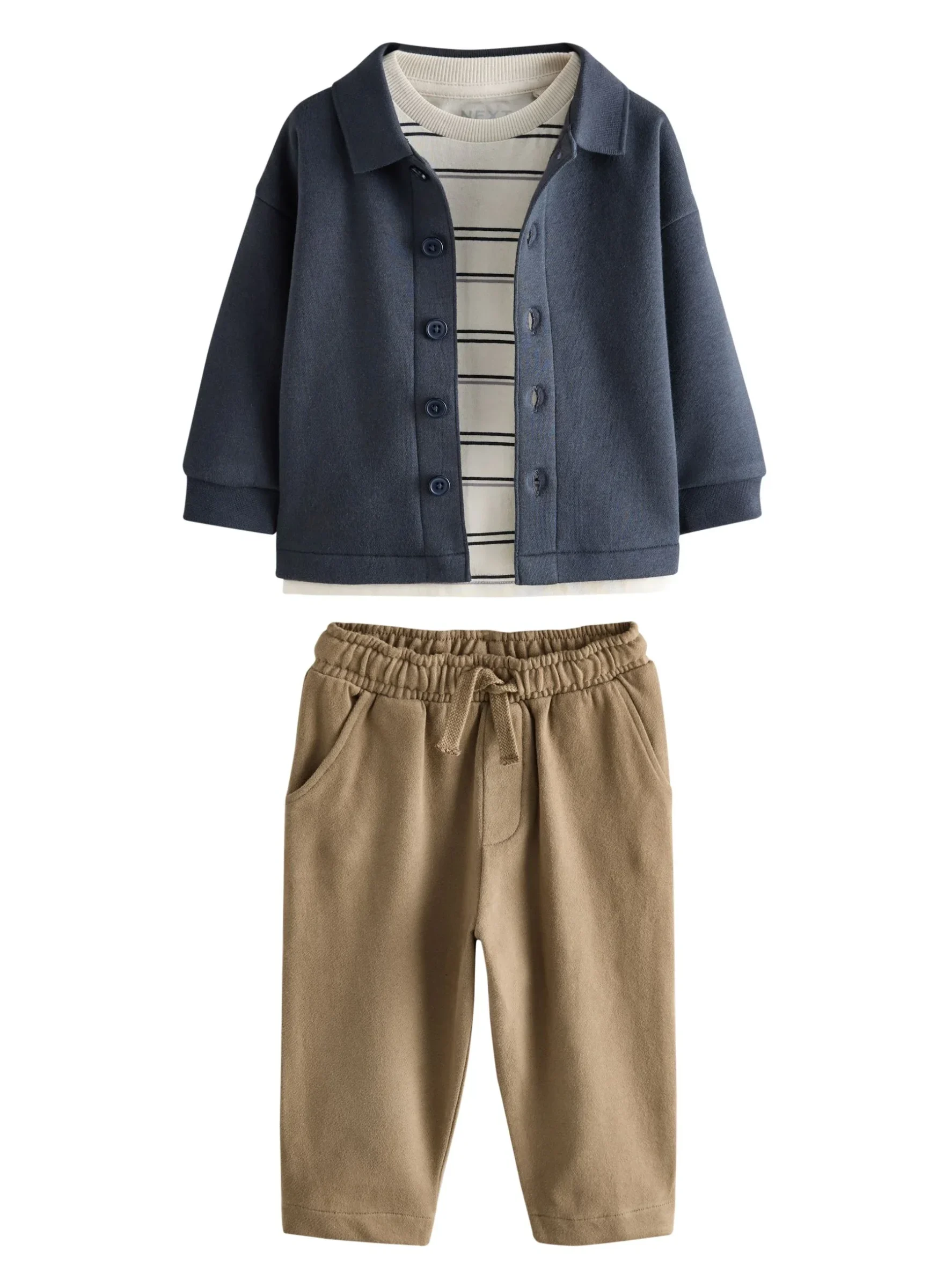 Completo Next REGULAR FIT - 3 PEZZI - Pantaloni della tuta - blu navy e beige