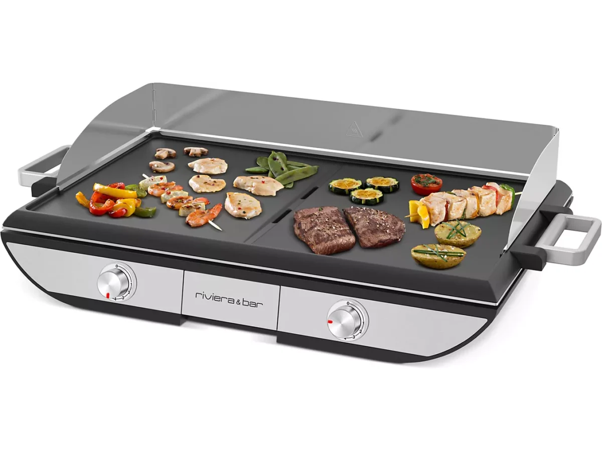 RIVIERA ET BAR QPL 650 piastra elettrica nera grigia, 50x30 cm