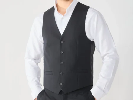 Pier One M&M BASIC GILET - Suit waistcoat - black