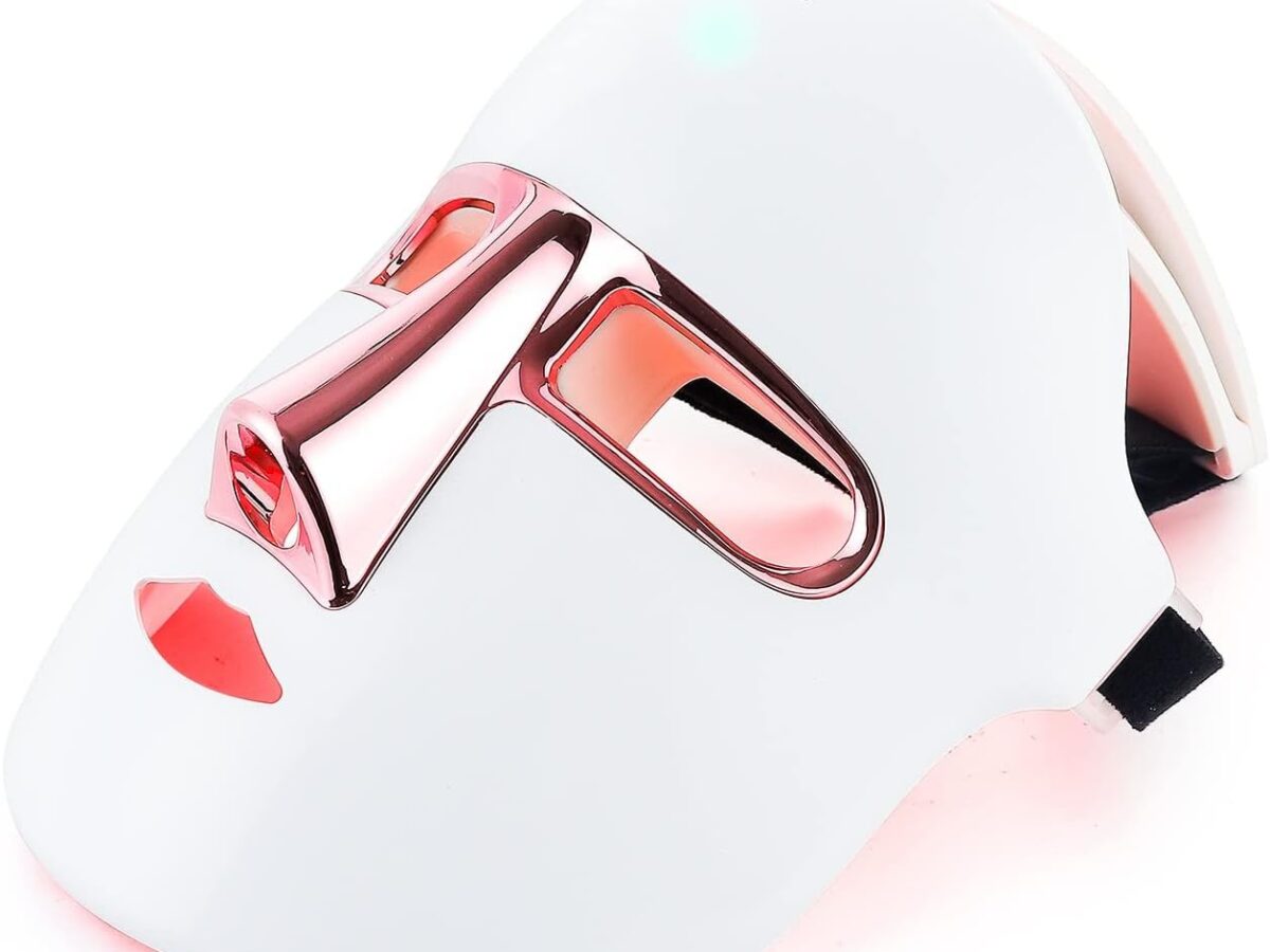 Maschera per terapia della luce LED wireless a 7 colori Maschera per terapia della luce LED a 7 colori con 270 perline Ricaricabile Bellezza viso Anti-età
