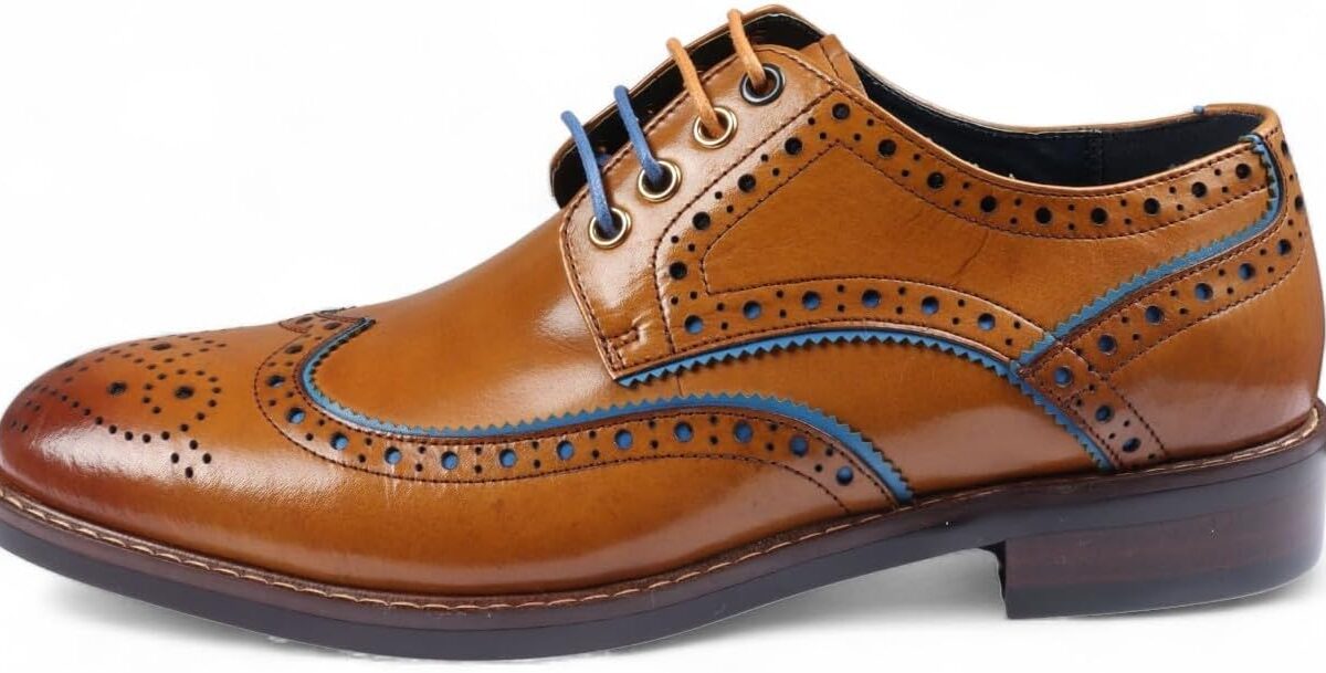 Scarpe eleganti da uomo Infinity Leather modello Oxford in pelle marrone - Simon