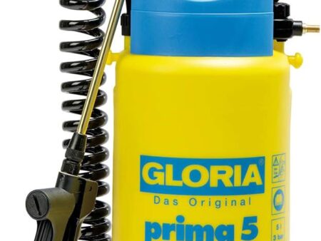 GLORIA Prima 5 Comfort Garden Sprayer | 5L Pressure Sprayer | 2.5m Spiral Hose & Compressor Connection | Weed Control, Treatments & Fertilizers