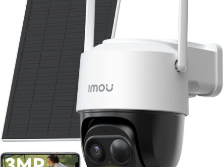 Imou 2K Wireless Outdoor WiFi Surveillance Camera with 5000 mAh Battery, 360° PTZ Outdoor Solar Camera, 2.4 GHz, People/Vehicle Detection, Night Vision, IP65, Private Mode