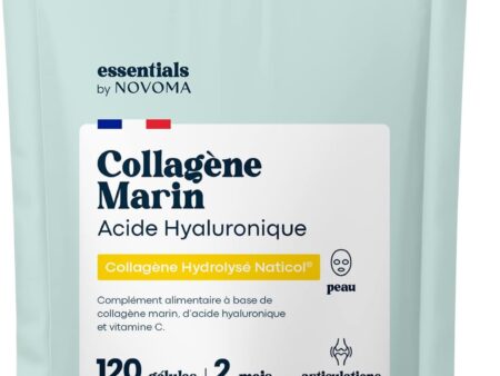 Marine Collagen + Hyaluronic Acid, Hydrated Skin and Strong Joints, 2 Months Cure, 120 Capsules, Hydrolyzed Collagen Type 1 Naticol®, With Vitamin C, Made in France, by Novoma Visit the NOVOMA Store