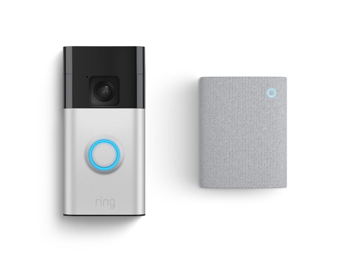 Videocitofono wireless Ring (videocitofono a batteria) + suoneria (3a generazione) | Videocitofono fai-da-te con telecamera di sicurezza | Video a media distanza, facile installazione | Prova gratuita di 30 giorni di Ring Home