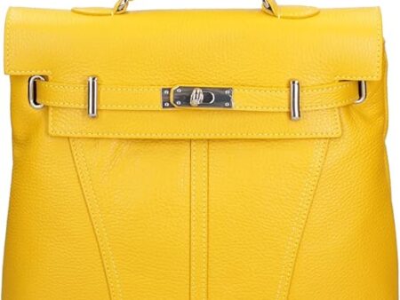 Roberta Rossi Women's Convertible Bag in Genuine Leather, 29 x 29 x 8 cm, Yellow