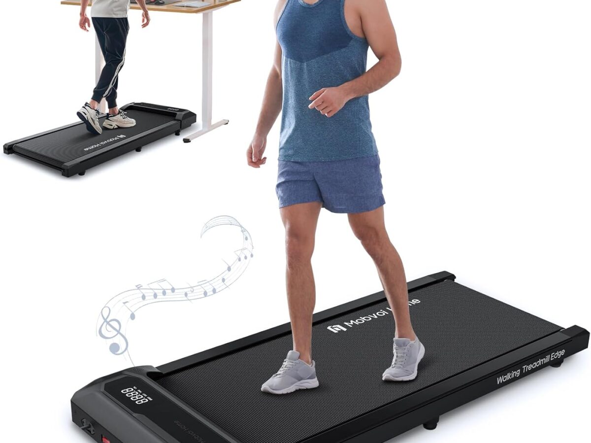 Tapis roulant intelligente Mobvoi con intelligenza artificiale e app TicSports, portatile per casa/ufficio, velocità 6 km/h, display a LED + telecomando, per camminare/correre/fare jogging.