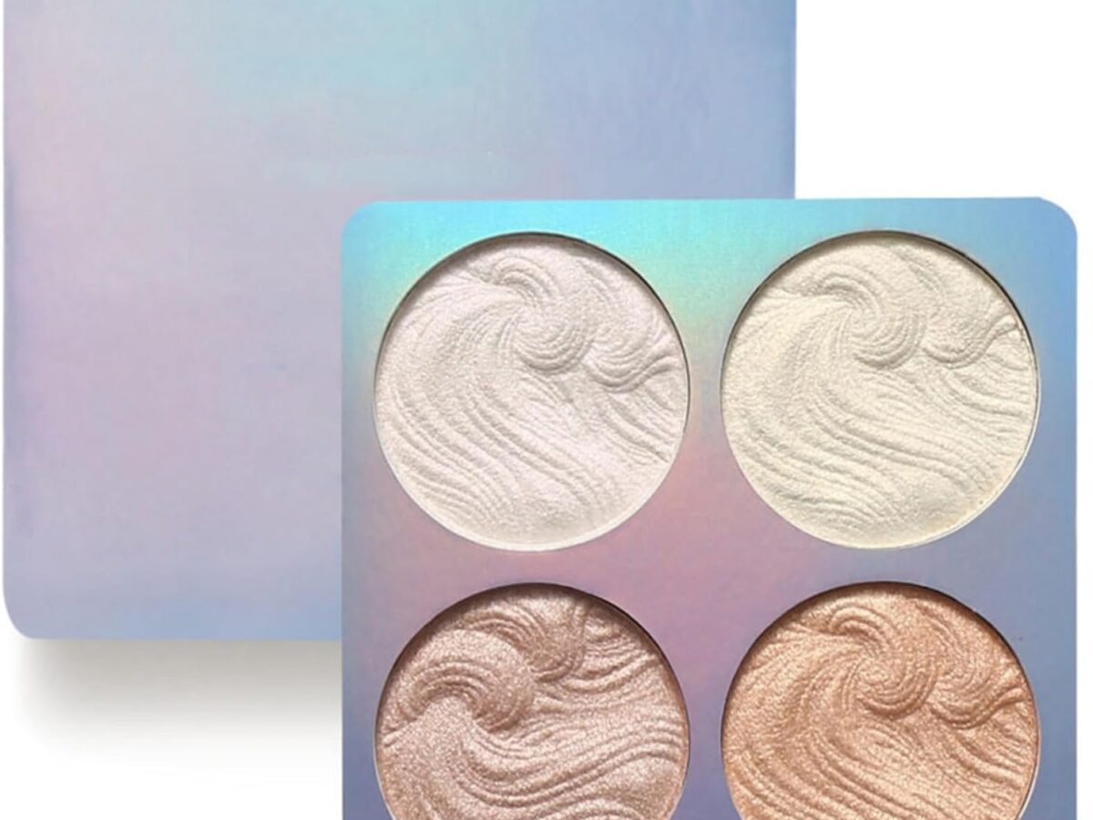 Palette di illuminanti Lucoss, palette di illuminanti, illuminante in polvere, illuminante bianco cotto, impermeabile, a lunga durata, brillante, illumina il colore della pelle, contorno viso, illuminante in polvere