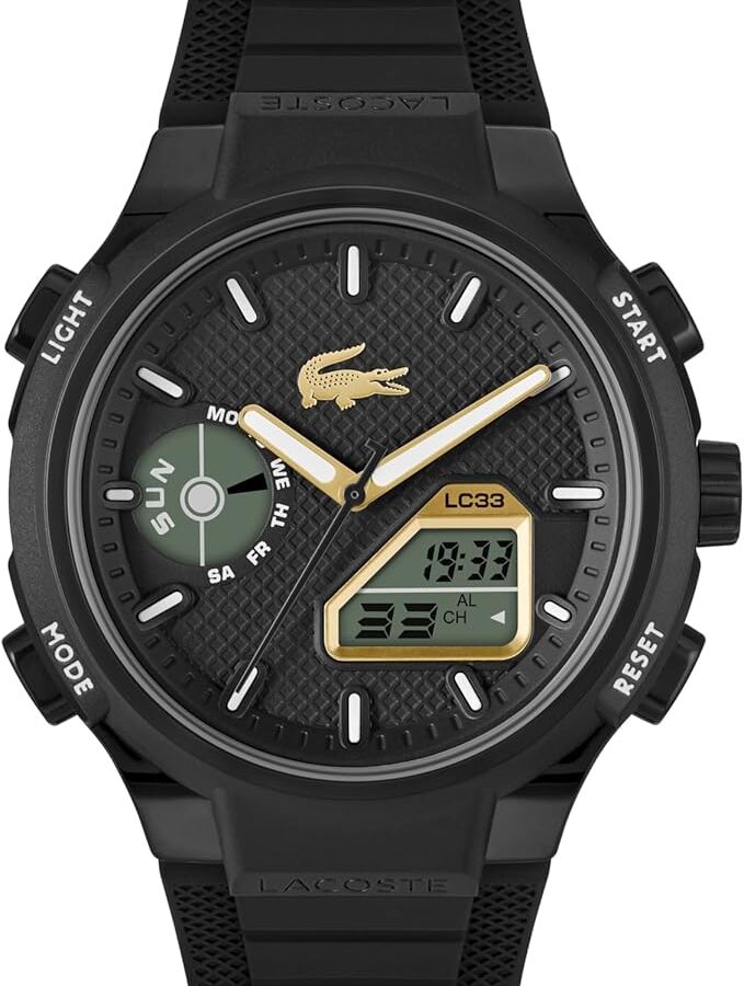 Orologio da uomo multifunzione analogico-digitale al quarzo Lacoste LC33 Collection con cinturino in silicone - Disponibile per uomo