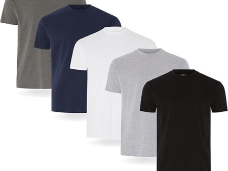 FM London 3/5 Pack Men's T-Shirts - Premium Quality T-Shirts with Slightly Fitted Design