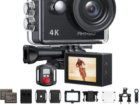 4K 30fps 20MP WiFi Sports Camera - Waterproof up to 30M with Stabilization, 170° Wide Angle - 2.4G Remote Control - Ultra HD Image Quality for Adventure Enthusiasts