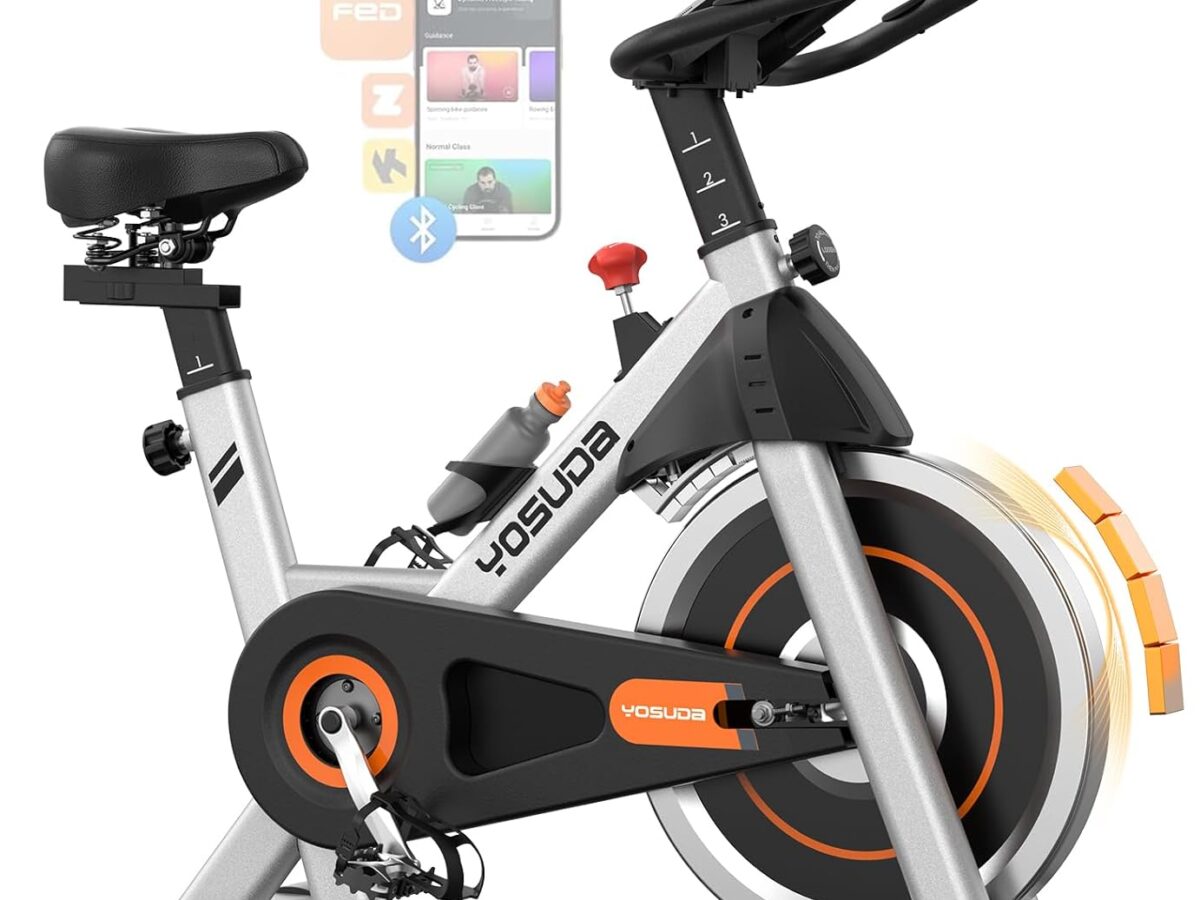 Cyclette magnetica regolabile YOSUDA, cyclette per adulti connessa, silenziosa con supporto per tablet e comoda sella regolabile, portata massima 136 kg (300 libbre).