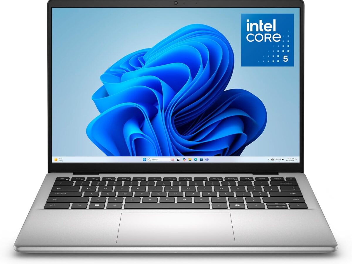 Laptop Dell 14 DC14250, Intel Core i5 120U, display IPS 2K da 14" antiriflesso da 300 nit, scheda grafica Intel, 16 GB di RAM DDR5, SSD da 512 GB, Windows 11 Home, tastiera retroilluminata AZERTY - Argento