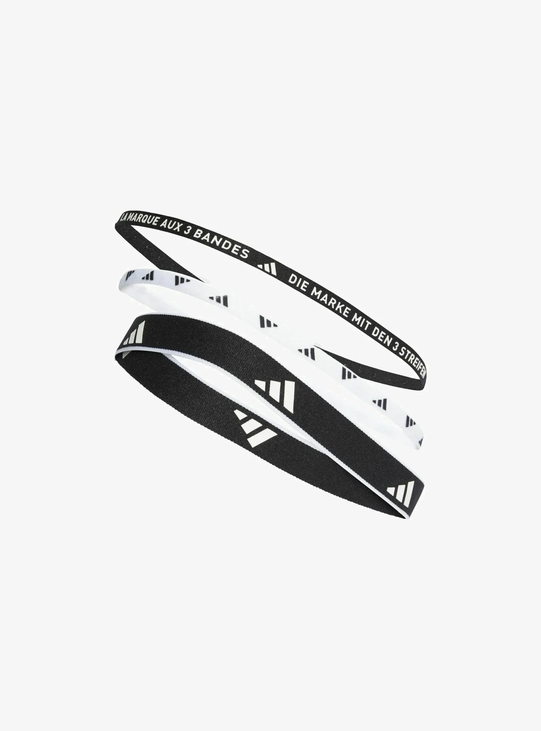 Fasce per capelli da allenamento adidas Performance a larghezza multipla, 3 pezzi per confezione - Fascia antisudore - nero bianco