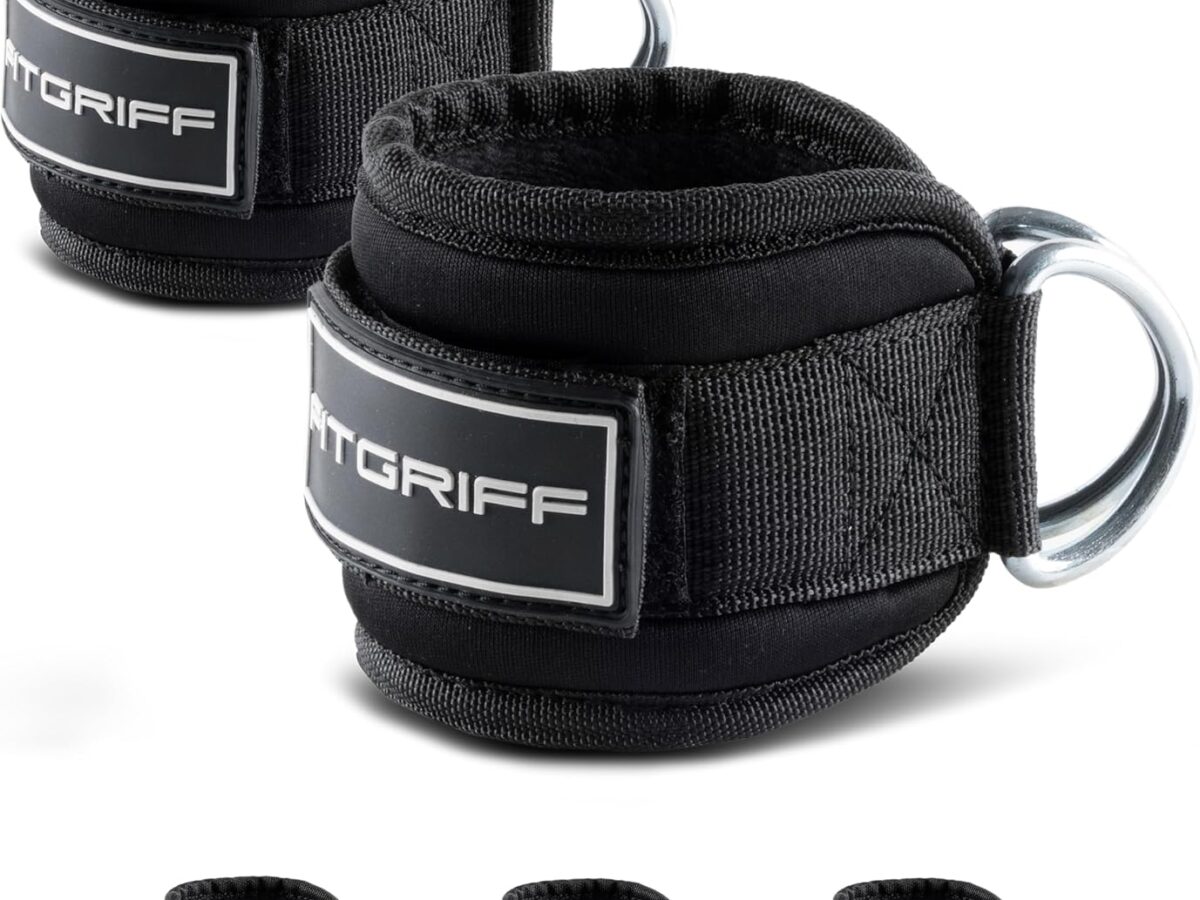Cinghia per caviglia Fitgriff® per carrucola da bodybuilding V3 (imbottita) - Cinghie per caviglia per sport, kickback, allenamento dei glutei - Accessori fitness