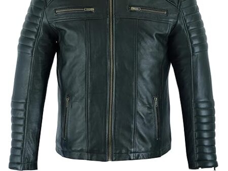 Texpeed Mens Casual Leather Jacket Soft Touch Genuine Sheepskin Biker Genuine Leather Motorcycle Style Black Brown Brown Red Blue Navy