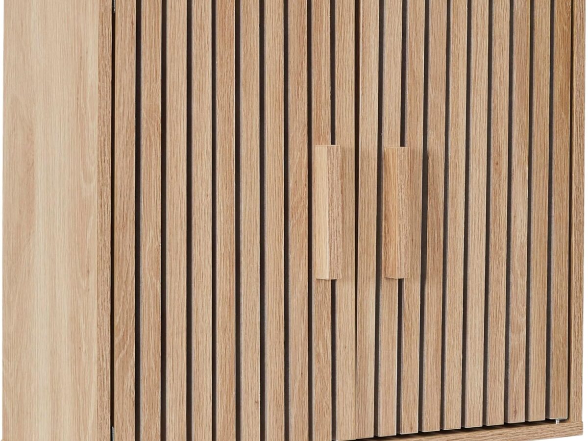 HOME DECO FACTORY - HD0221 Mobiletto a muro Klaus - Collezione Natural Crush - Progettato per il bagno - Mobile pratico - Dimensioni 60 x 50 x 20 cm - Colore Marrone