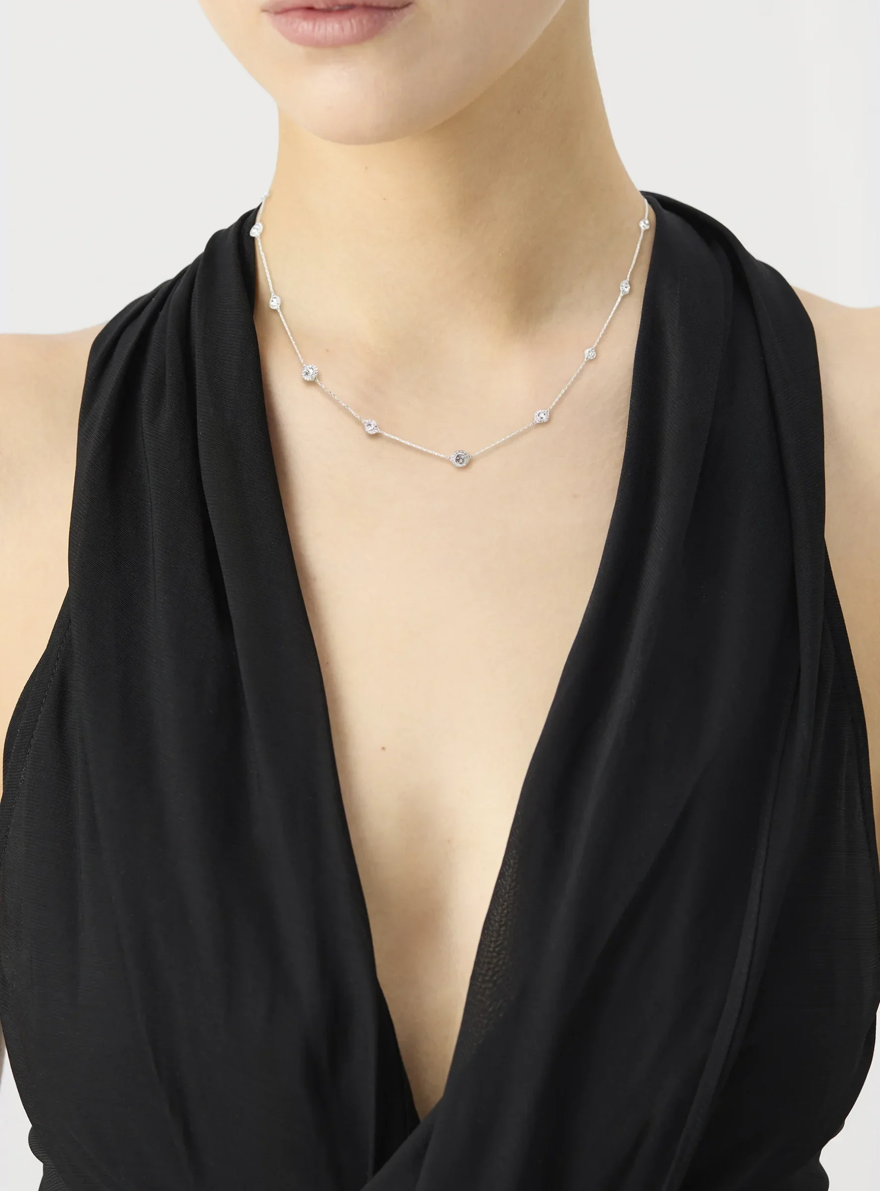 Collana Swarovski UNA STRAND DOUBLE SIDE - color argento