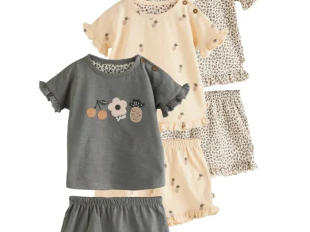 Next REGULAR FIT - SET 6 PIECE - Shorts - charcoal grey white