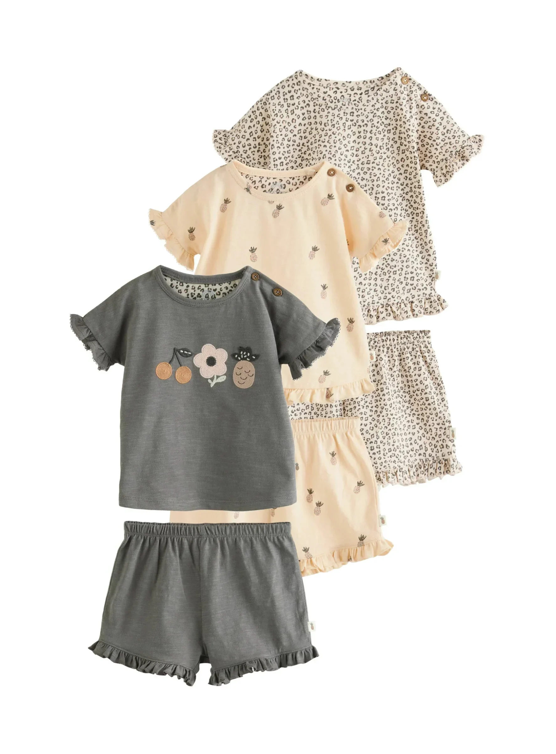 Completo da 6 pezzi Next REGULAR FIT - Pantaloncini - grigio antracite bianco