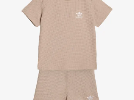 adidas Originals REGULAR WAFFLE SET-INFANT - Tracksuit - stone khaki