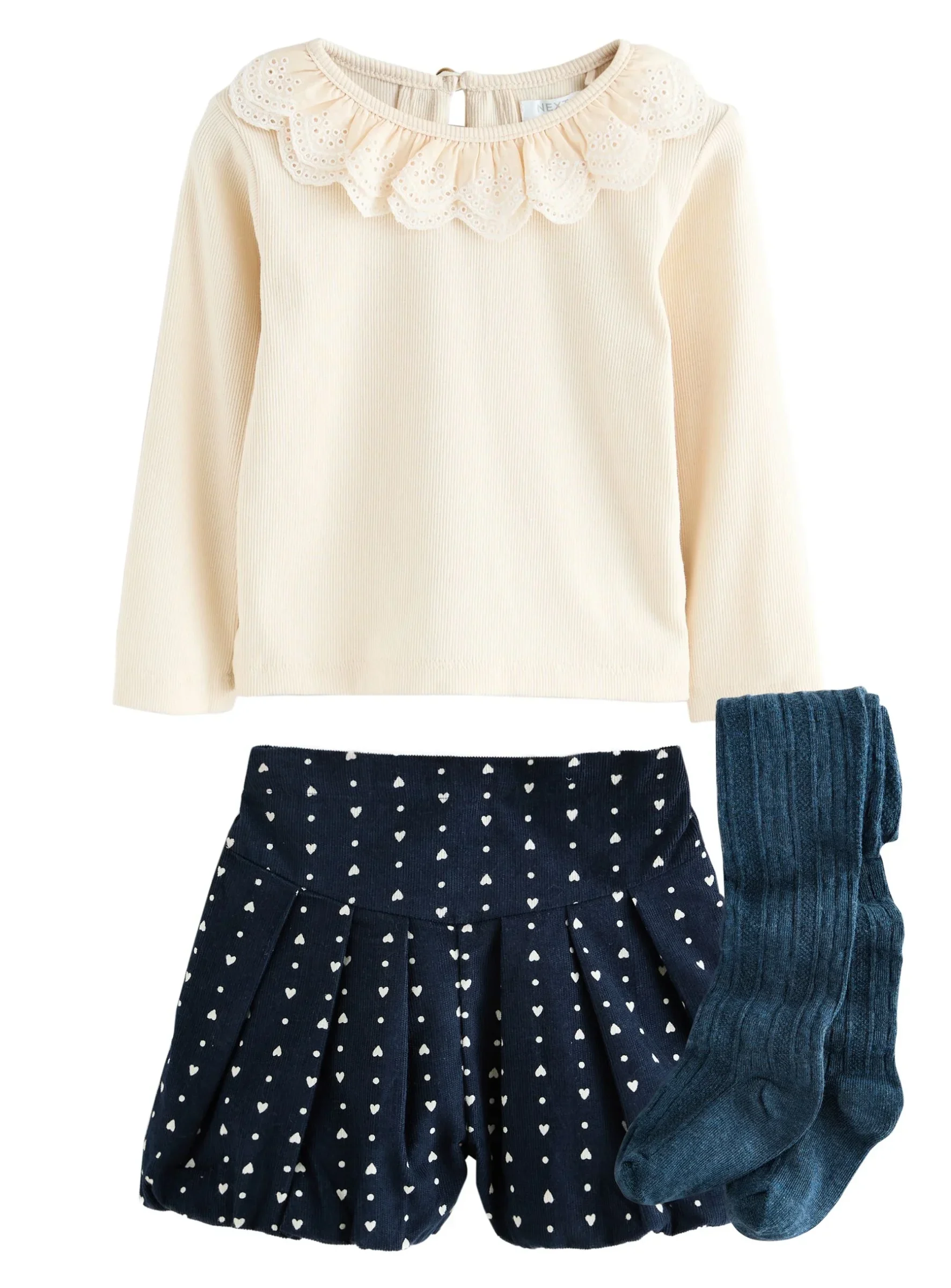 Completo Next REGULAR FIT - COLLARE CON STAMPA - Pantaloncini - blu navy