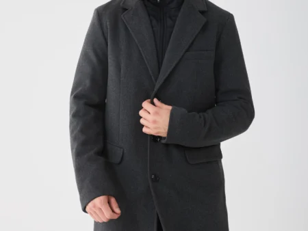 Pier One Classic coat - mottled dark grey