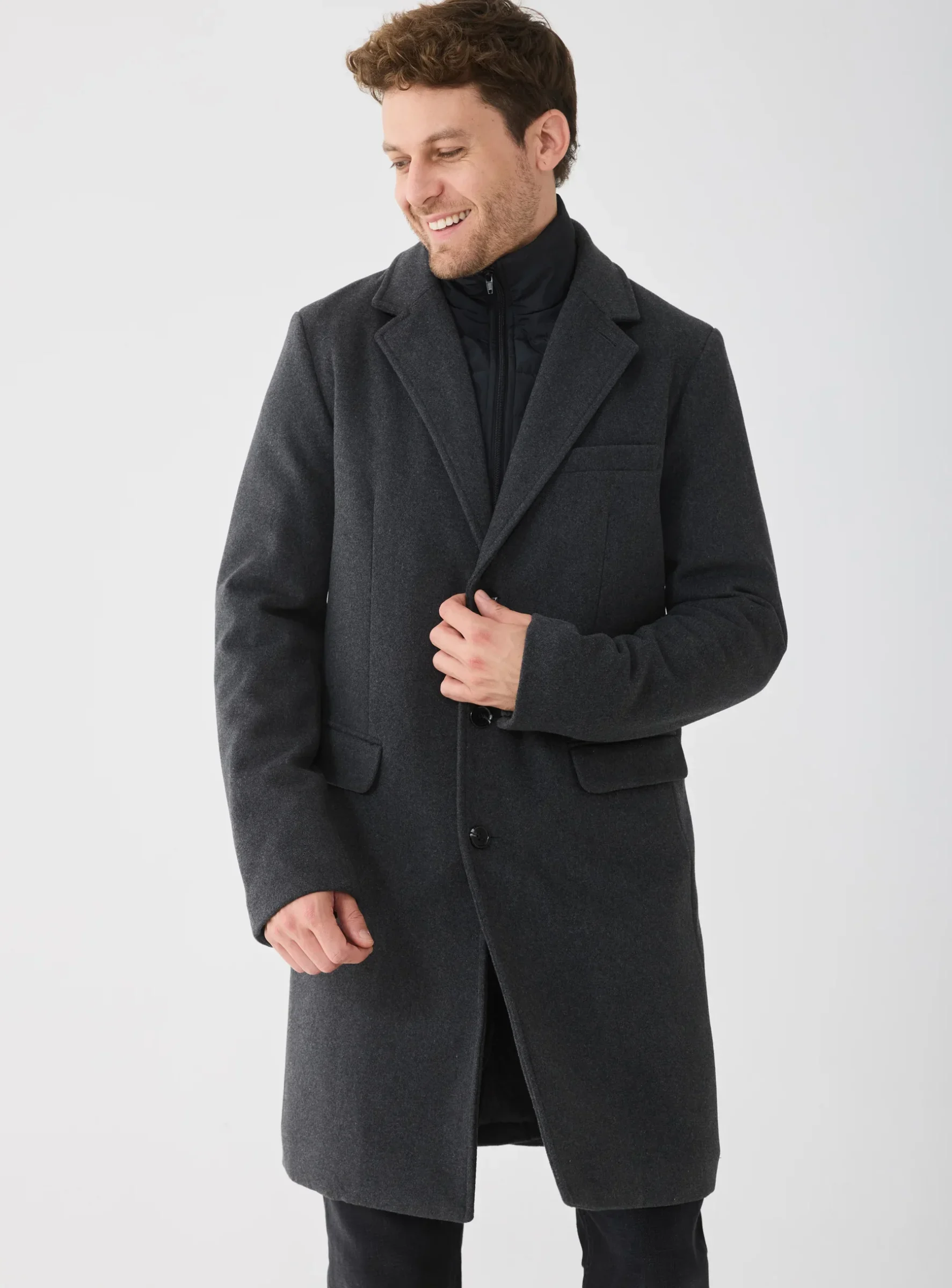 Cappotto classico Pier One - grigio scuro screziato