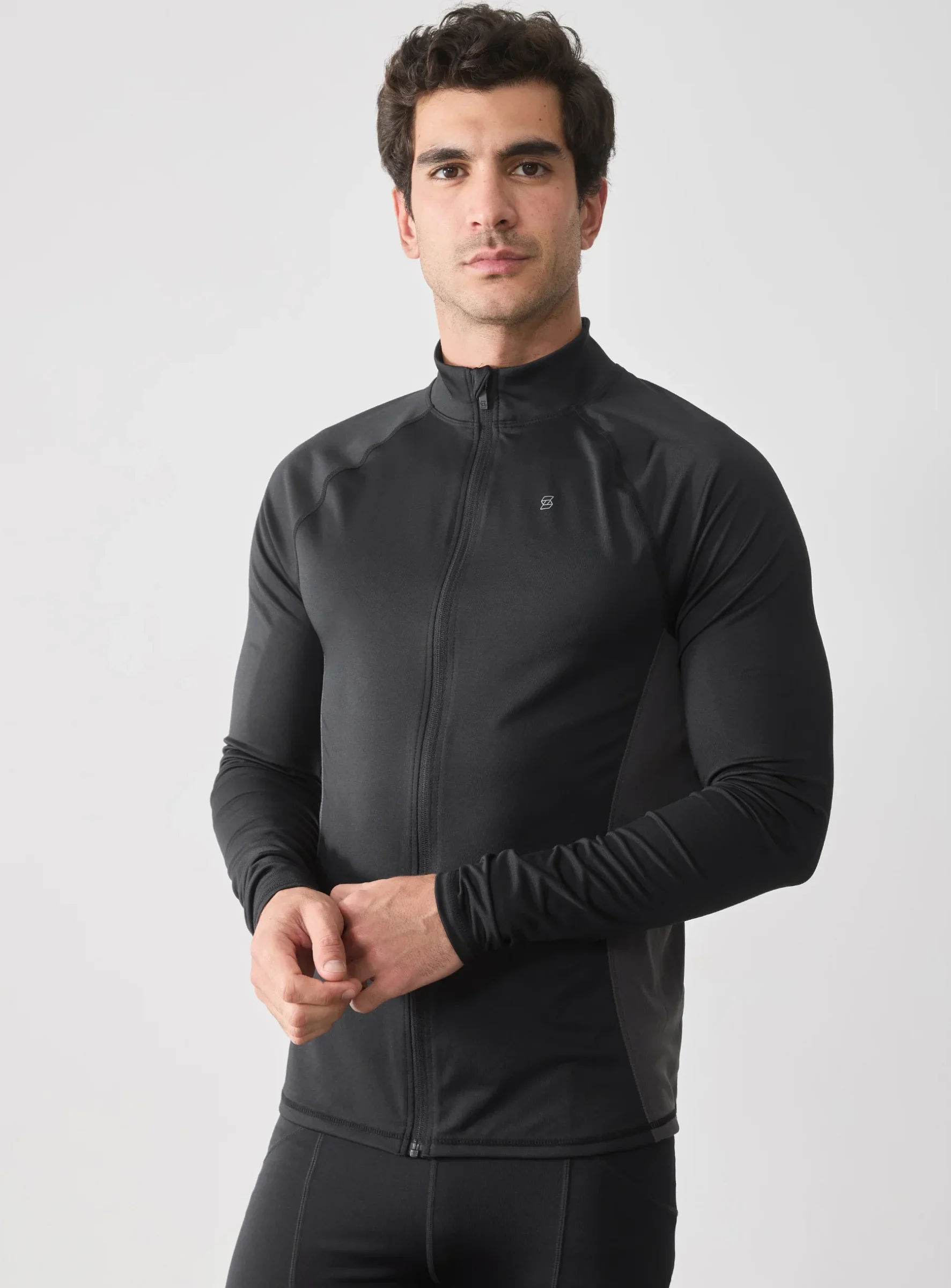 Maglia da ciclismo a maniche lunghe Pier One Sport con zip integrale e tasca posteriore - Maglia da ciclismo