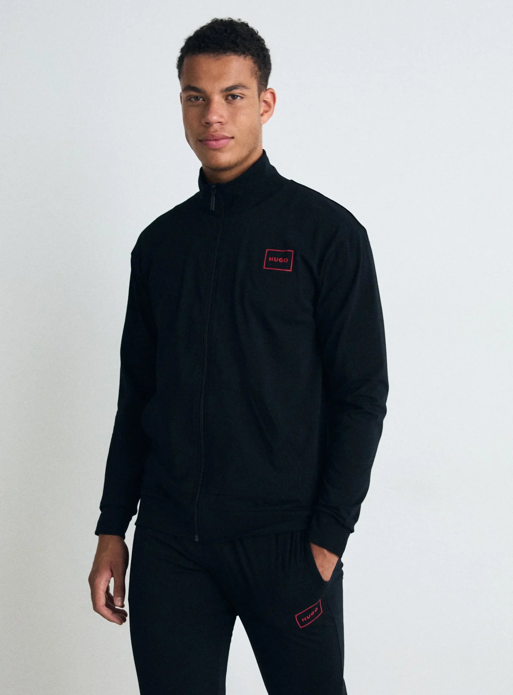HUGO LAZE ZIP JACKET - Maglia da pigiama - nera