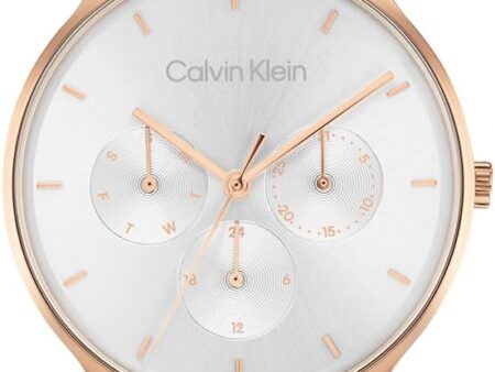 Calvin Klein Montre Analogique Multifunction à Quartz pour Femme avec Bracelet Milanais en Acier Inoxydable