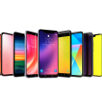 various-colorful-smartphones-in-a-row-isolated-on-a-transparent-background-free-png